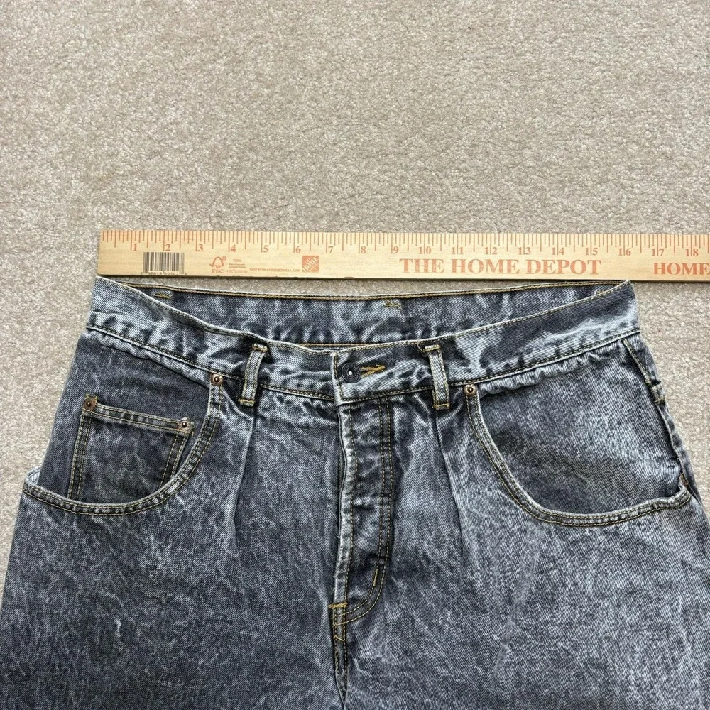 Vtg 80s Gap Jeans 32x30.5 Gray Relaxed Tapered Acid Wash Button Fly Denim Pants